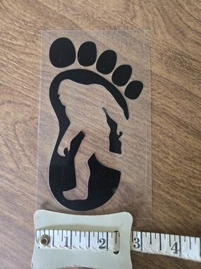 Black Bigfoot Footprint Vinyl Decal Sticker
